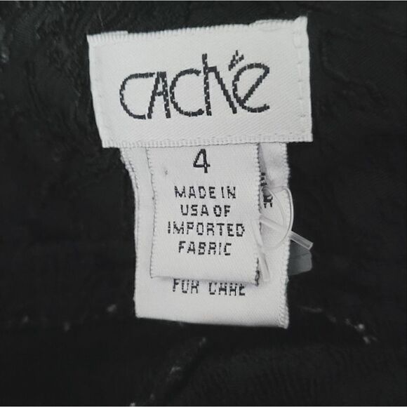 Caché Black Lace Overlay Pants Size 4 - Picture 4 of 5